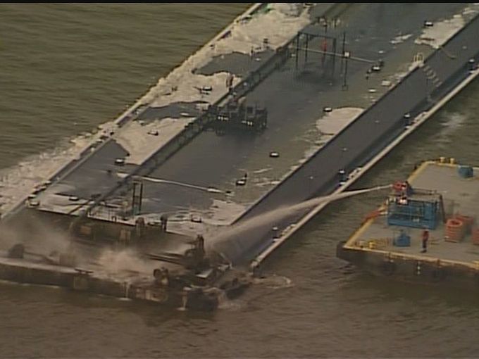 Barge Fire off Galveston